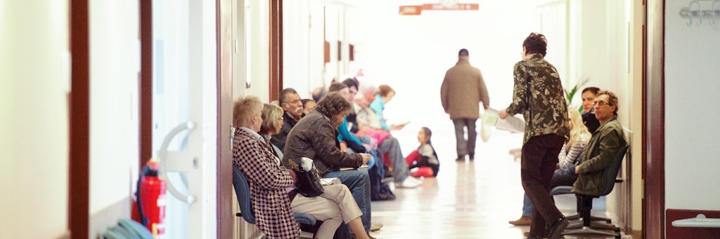 Der Wartebereich im St. Joseph Krankenhaus in Tempelhof. Die Klinik bekommt eine Infektiologie.