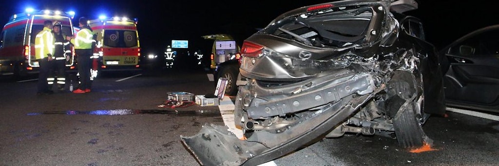 Die Unfallstelle auf der A113 bei Berlin.