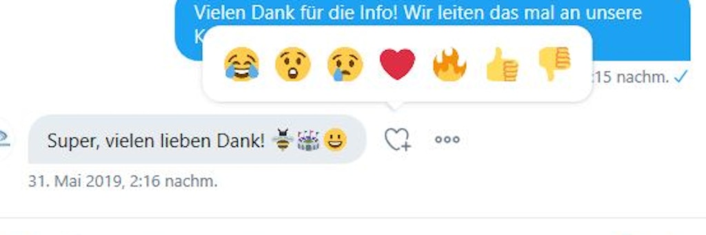 Über das Herz mit einem Pluszeichen lassen sich die Emojis auf Twitter verschicken.