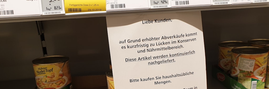 Hinweis an die Kundschaft bei REWE.