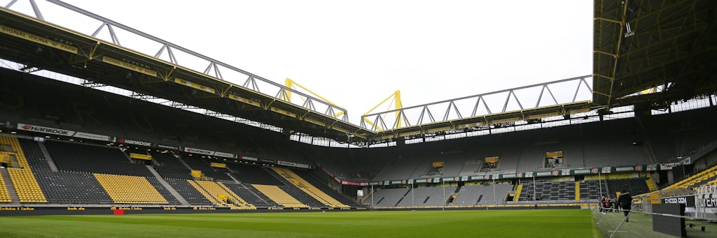 Das menschenleere Dortmunder Westfalenstadion. Ein Bild, an das wir uns erstmal gewöhnen müssen...