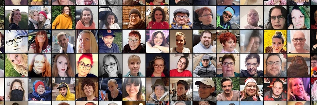 Huderte junge Menschen mahnen zur Vorsicht. Sie gehören alle zur #Risikogruppe