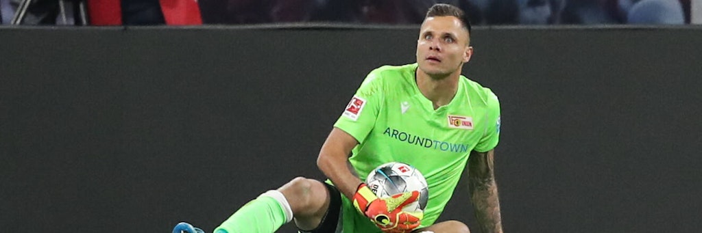 Torwart Rafal Gikiewicz vom 1. FC Union ist immer für einen Spaß gut.