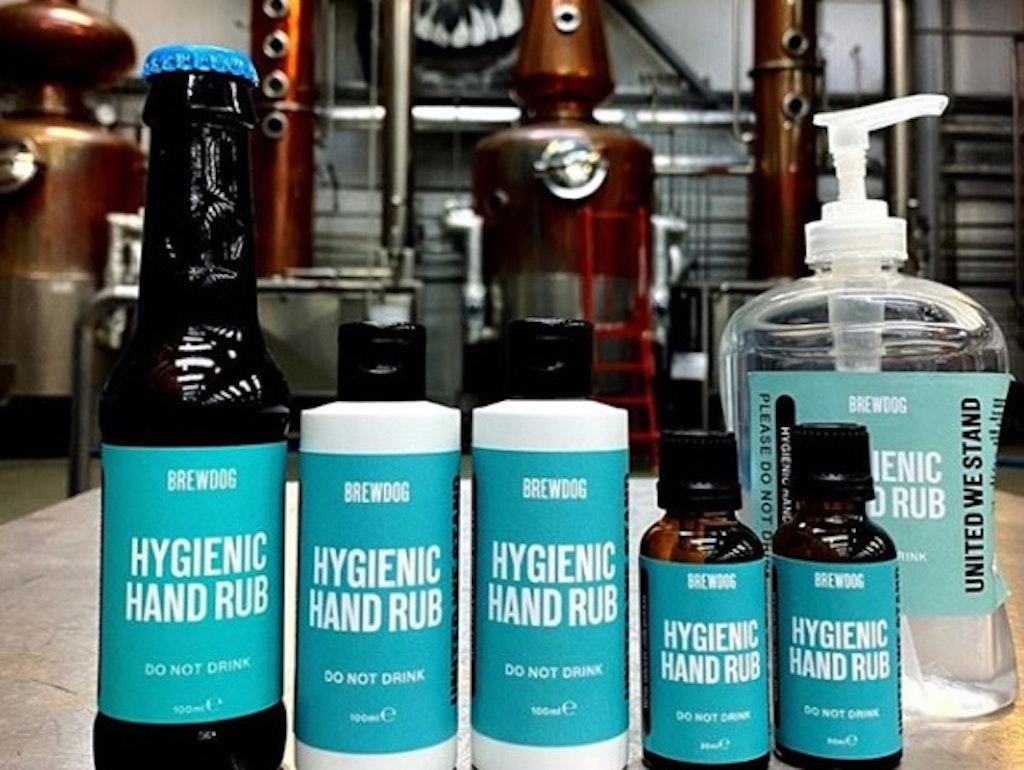 Desinfektionsmittel in Bierflaschen:In Schottland macht die Mutterbrauerei schon Werbung mit diesen Flaschen.