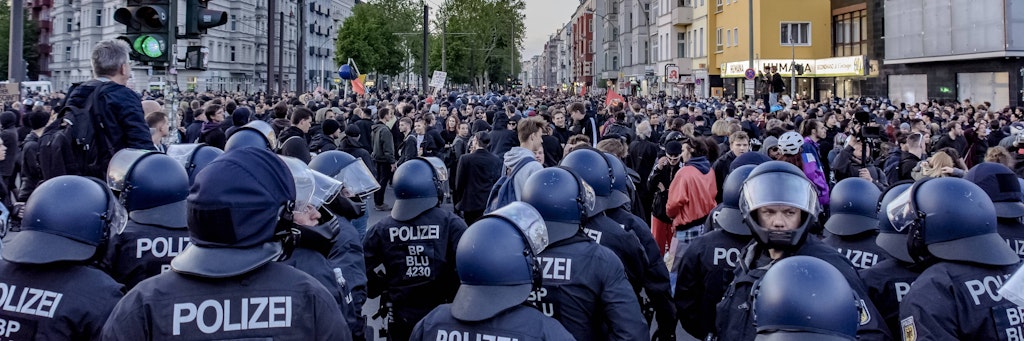 1.-Mai-Demo in Berlin im Jahr 2019.
