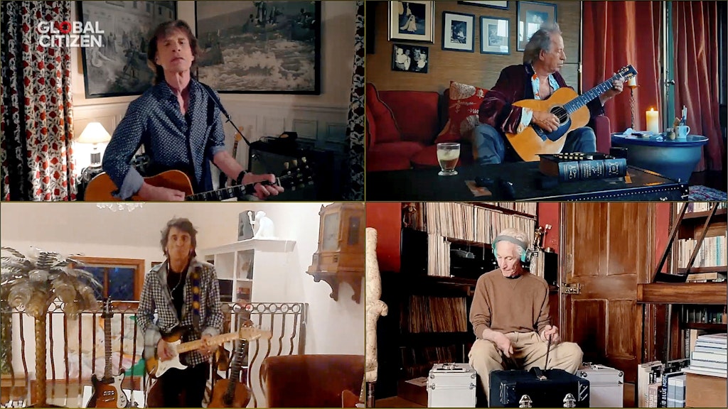 Die Stones spielten – jeder in seinem Wohnzimmer - beim „One World – Together At Home“-Konzert. 