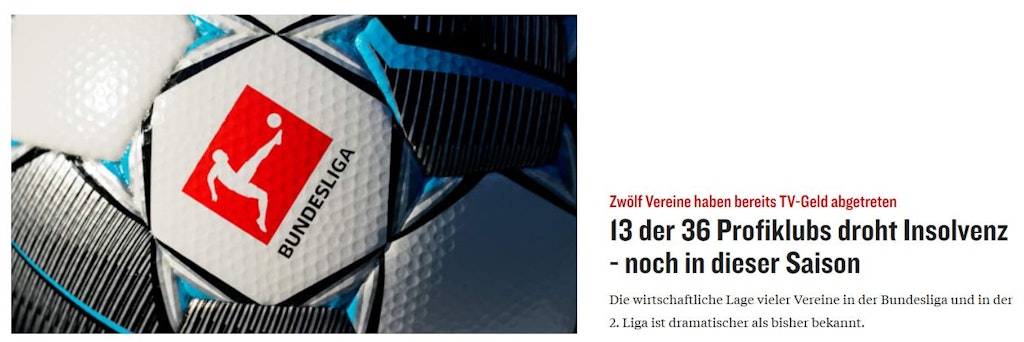 Schreckensnachricht beim Kicker Sportmagazin.