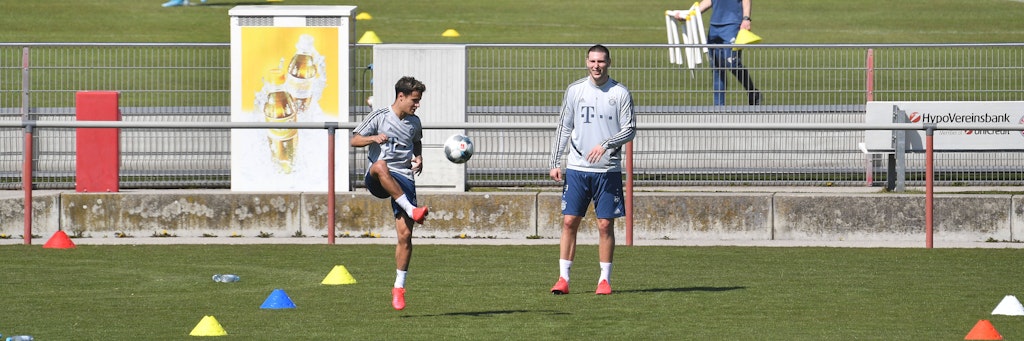 Die Stars des FC Bayern trainieren in Kleingruppen.