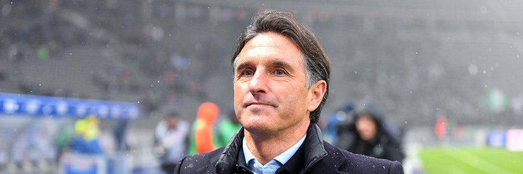 Im Olympiastadion fühlt sich Bruno Labbadia offensichtlich wohl. Am 31. März 2018 war er mit dem VfL Wolfsburg hier zu Gast.