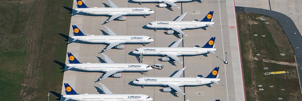 Parkplatz Schönefeld: Die meisten der rund 760 Lufthansa-Maschinen bleiben am Boden.