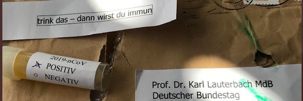 Das Drohpaket: SPD-Politiker Karl Lauterbach erhielt diesen Umschlag mit einem Zettel und einem Plastik-Röhrchen.