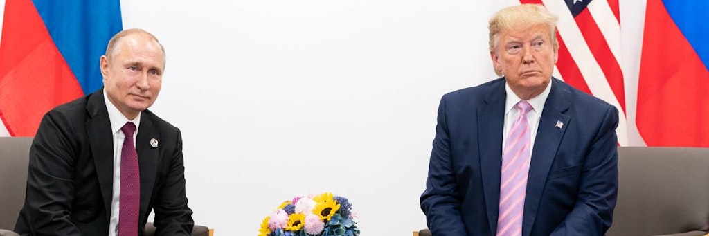 Russlands Präsident Wladimir Putin und US-Präsident Donald Trump beim G20-Gipfel in Osaka vergangenes Jahr. 
