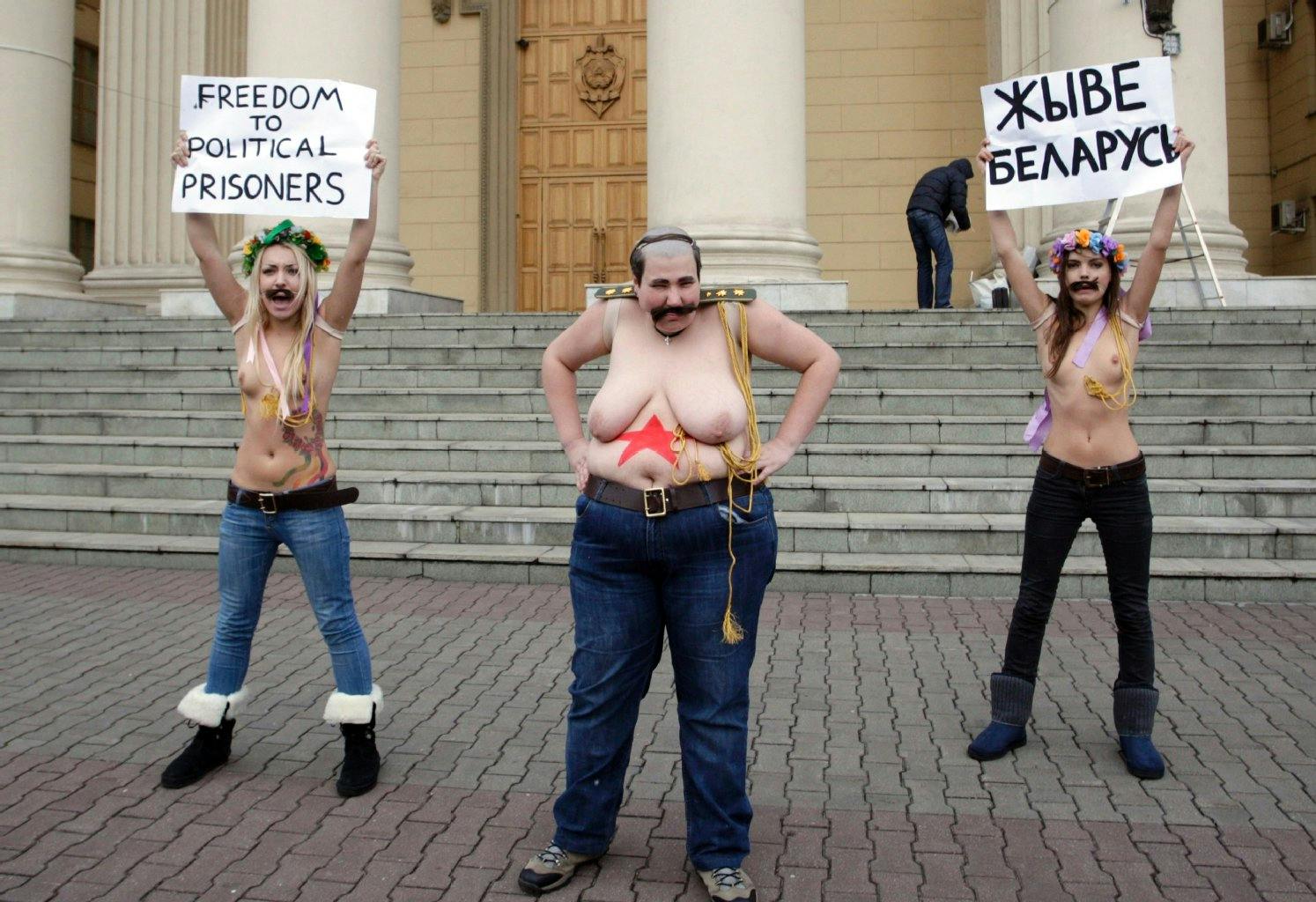 Femen-Proteste vor dem KGB-Hauptquartier in Minsk