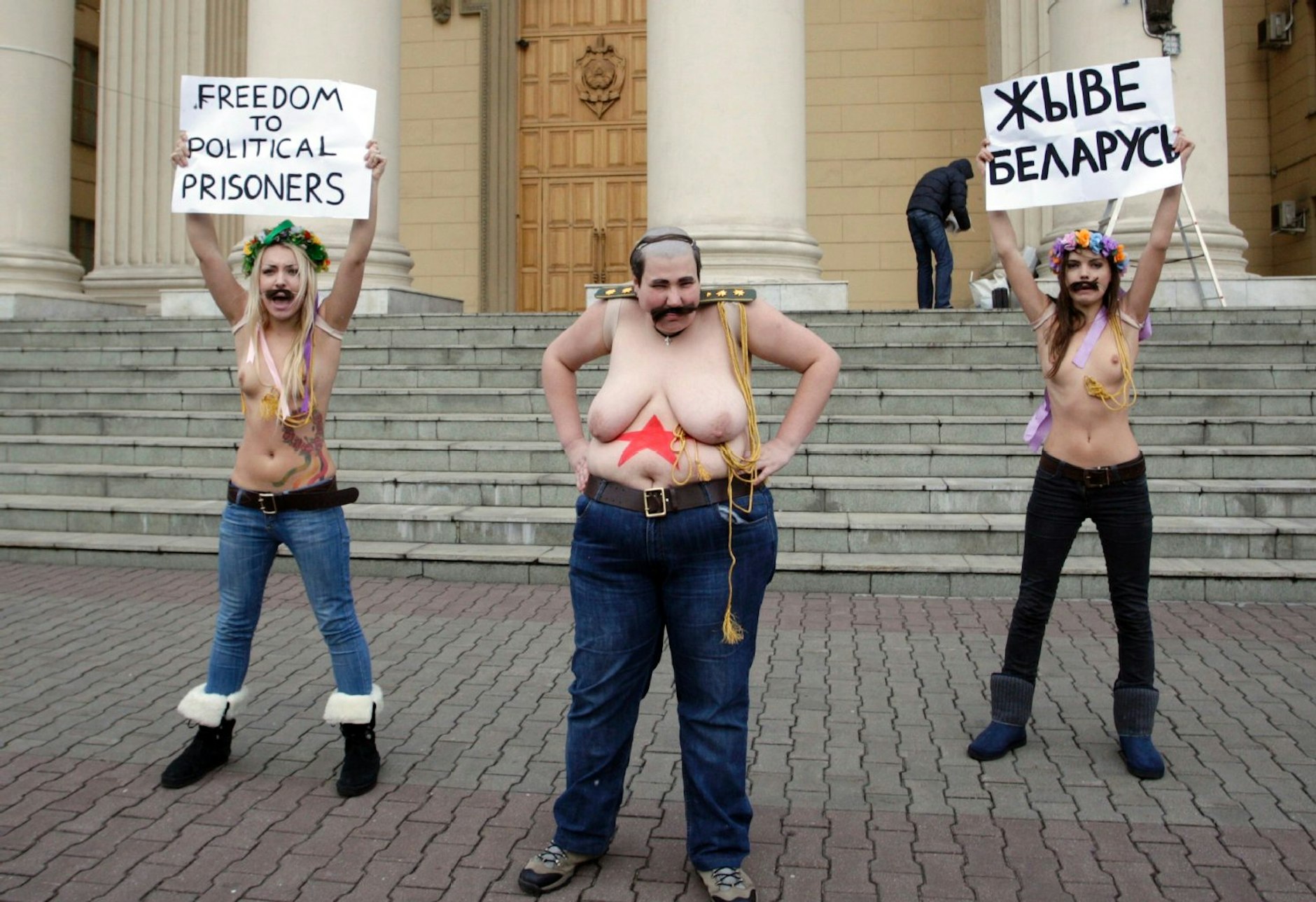 Femen-Proteste vor dem KGB-Hauptquartier in Minsk