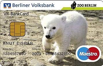 Knut als EC-Karte der Berliner Volksbank.