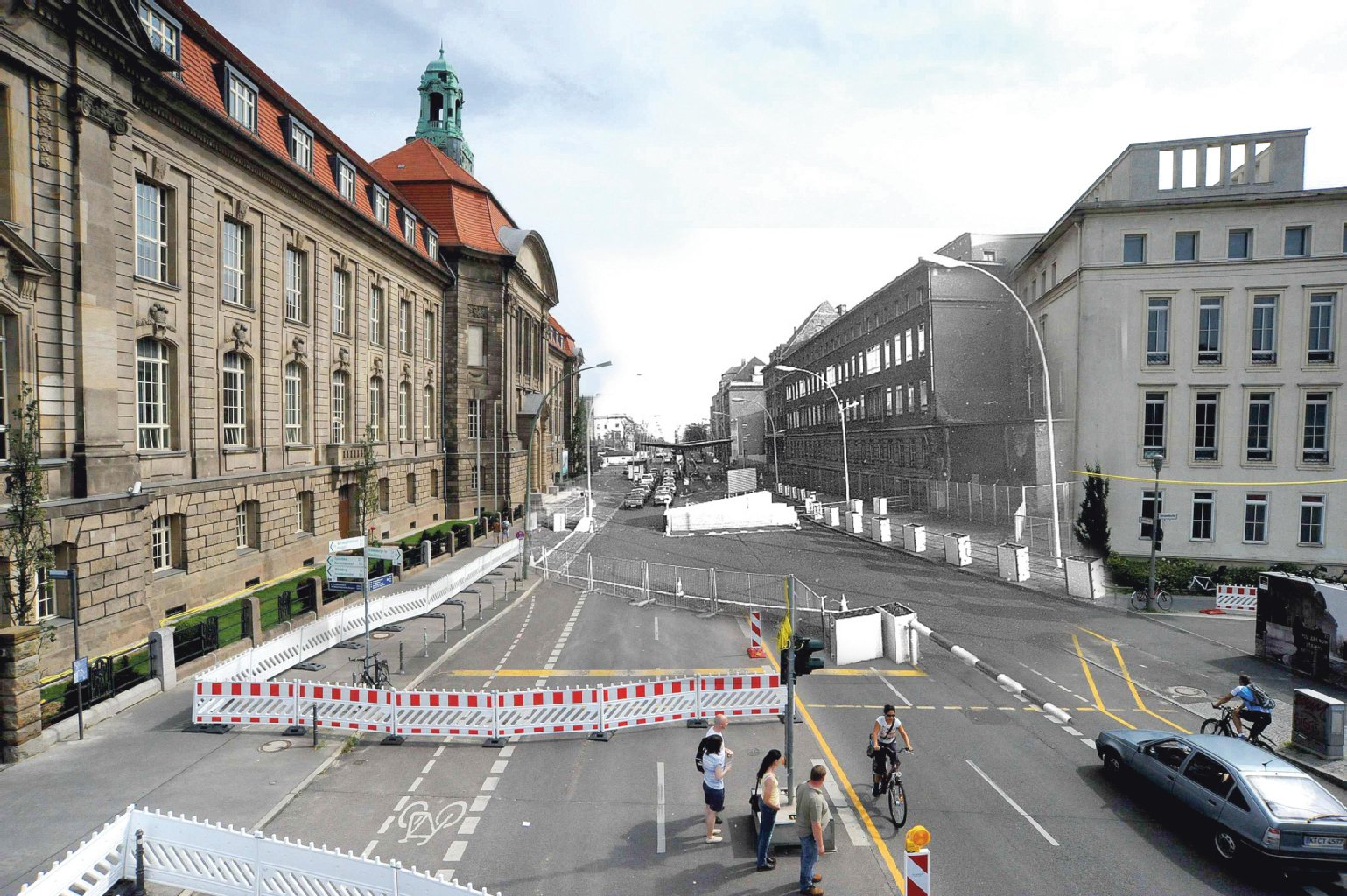 Der Übergang in der Invalidenstraße 1988 und 2011. Der KURIER-Grafiker fügte die Fotos aus beiden Jahren zusammen – viel verändert hat sich nicht.