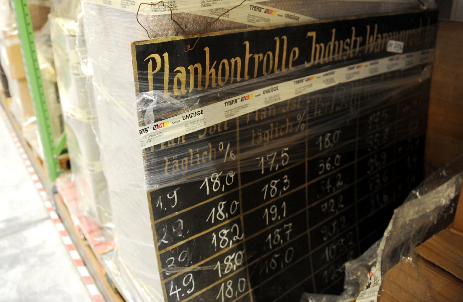 Auch das gibt's: Tafel zur Plankontrolle