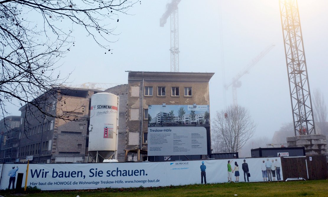... die Bauarbeiten für die 4114 Wohneinheiten laufen schon.