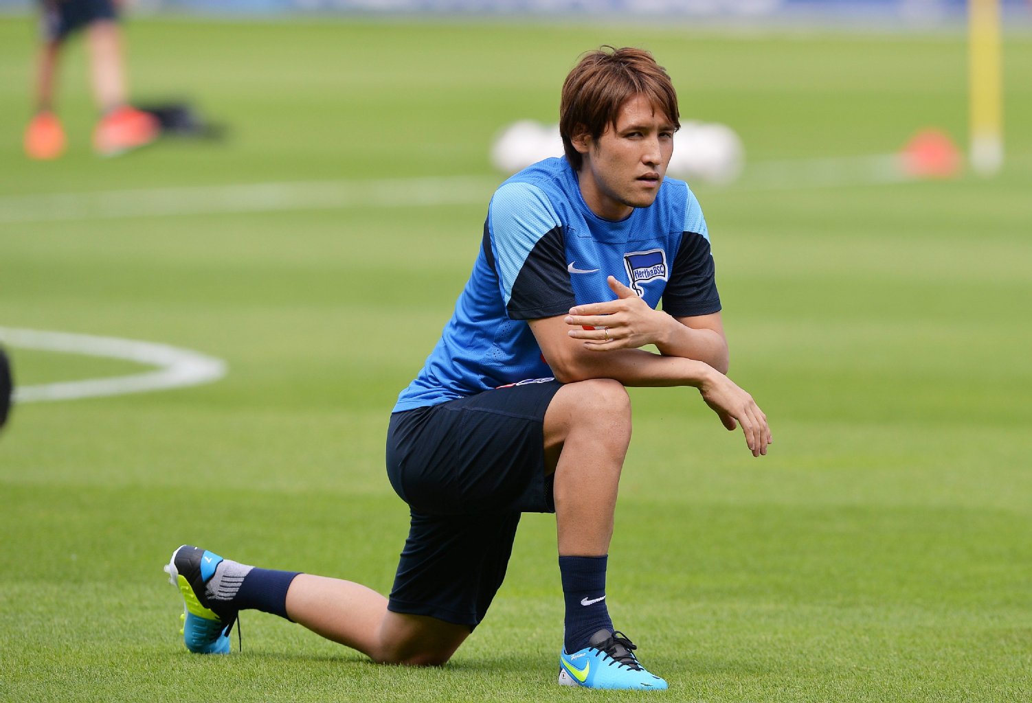 Hajime Hosogai am Montag auf dem Trainingsgelände der Blau-Weißen.