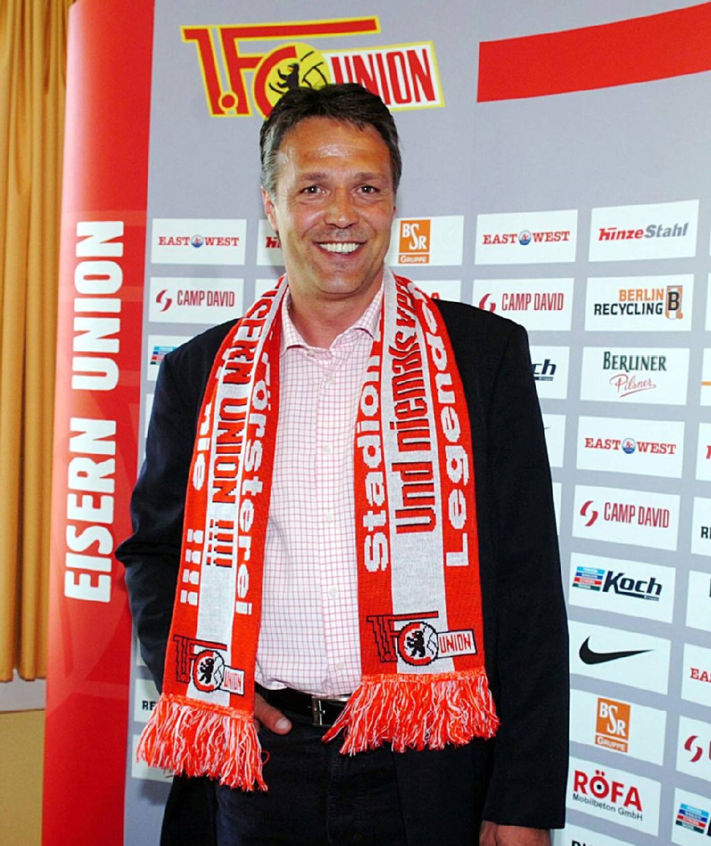 Erster Neuhaus-Auftritt: Am 24. April 2007 wird der Ex-Essener beim 1. FC Union vorgestellt