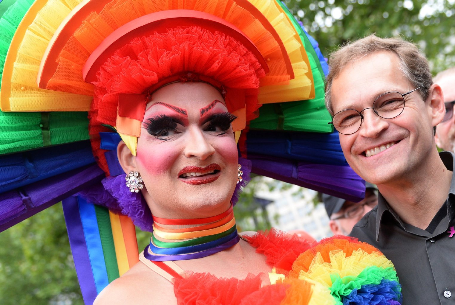 Berlins Regierender Bürgermeister Michael Müller auf dem CSD.