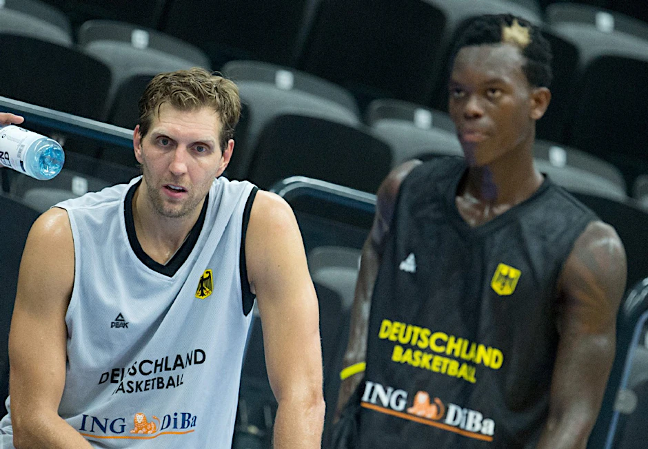 Die Superstars des deutschen Teams: Dirk Nowitzki (l) und Dennis Schröder