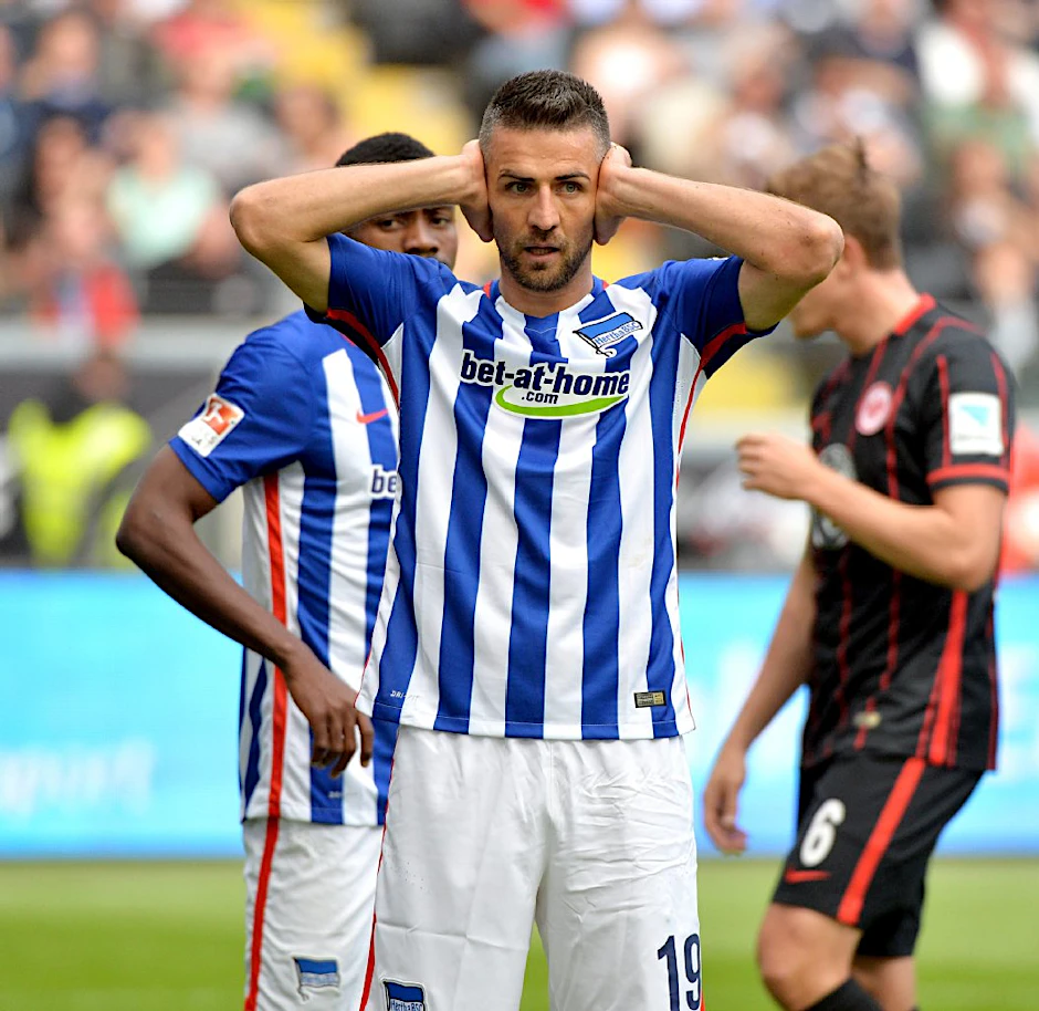 Herthas Vedad Ibisevic nach einer der gestern vergebenen Chancen.