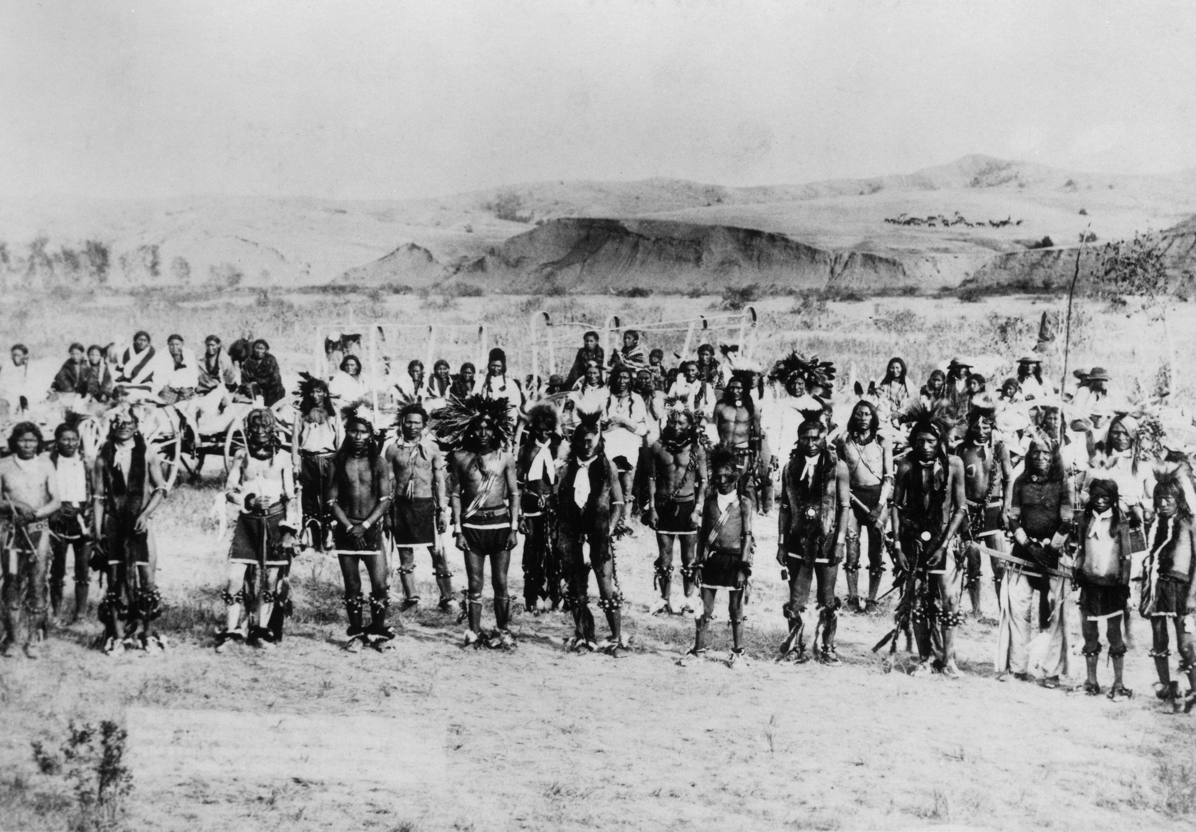 Eine Aufnahme der Miniconjou-Lakota. Die meisten starben am Wounded Knee Creek. 