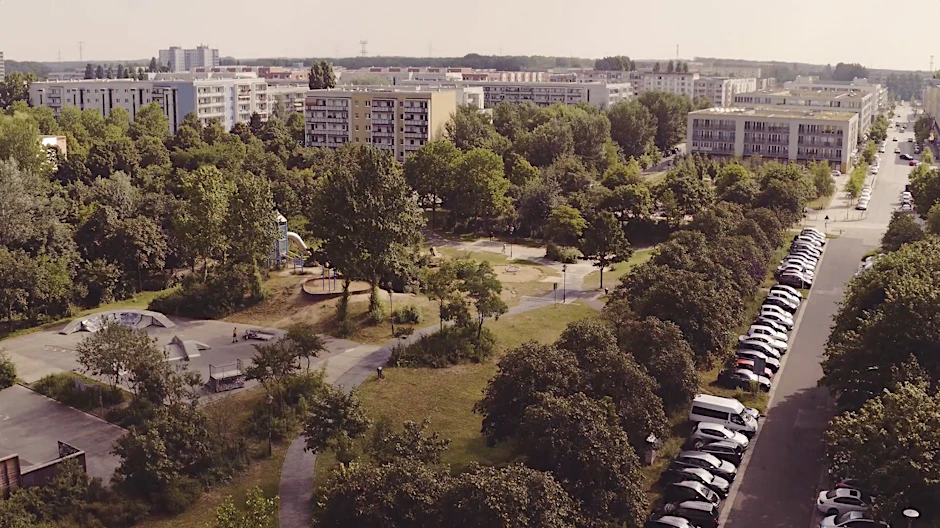 Aus der Vogelperspektive: Hellersdorf von oben.