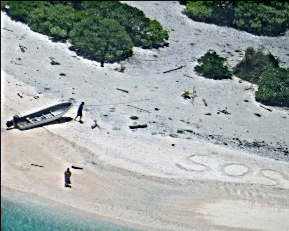 Ein Flugzeug der US-Navy erspähte den Schriftzug aus der Luft.