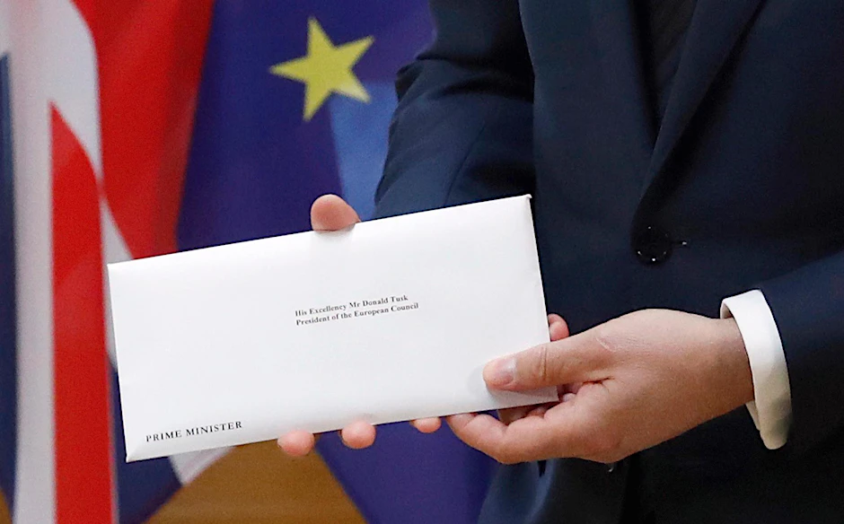 Dass Schreiben zum EU-Austritt von Großbritannien. 