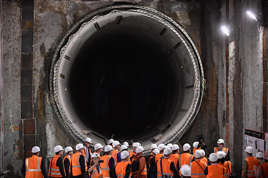 Rohbau des Tunnels der Linie U5 am U-Bahnhof «Unter den Linden». im September 2016.