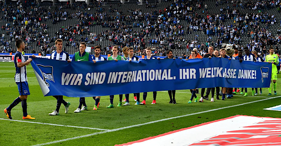 Hertha feiert den sechsten Tabellenplatz.