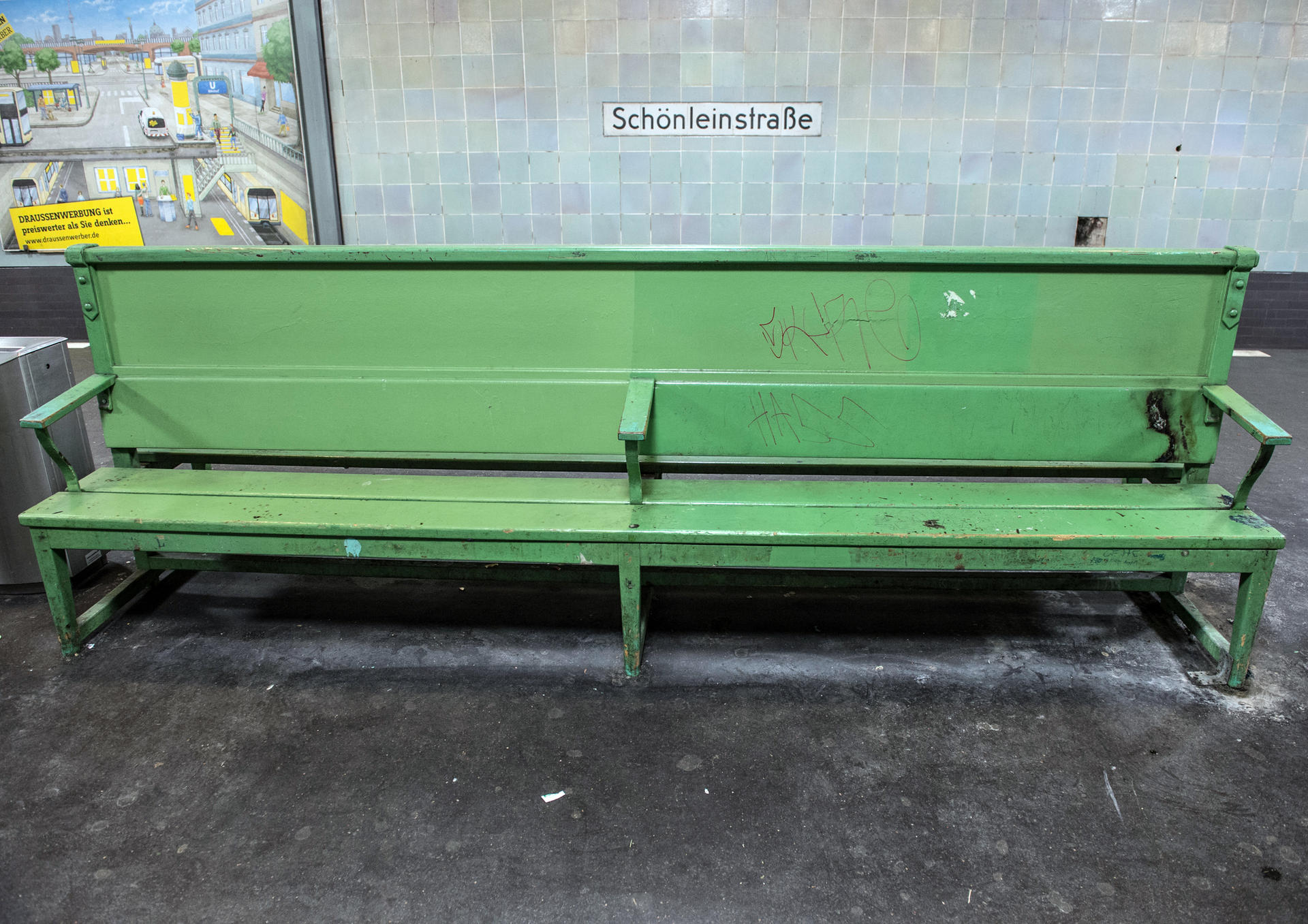 Auf dieser Bank lag der Obdachlose als er von den Angeklagten angezündet wurde. 