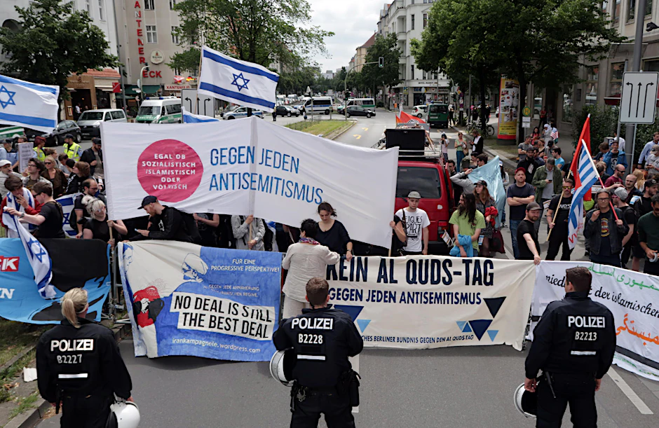 Rund 500 Demonstranten stellten sich dem Al-Kuds-Tag entgegen.