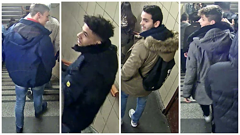 Die Berliner Polizei sucht diese vier Tatverdächtigen.