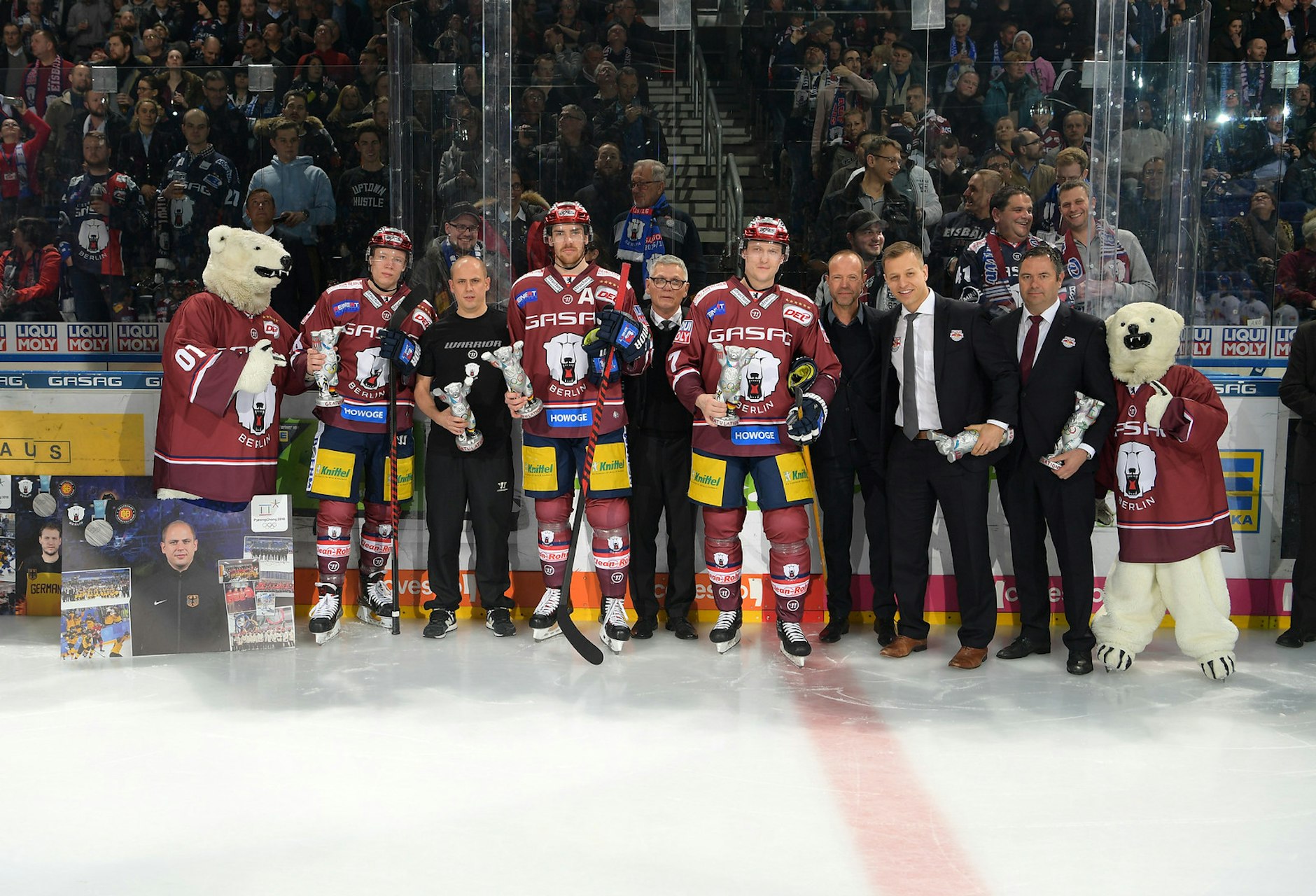 Eisbären Berlin ehren ihre drei Medaillengewinner von Pyeongchang