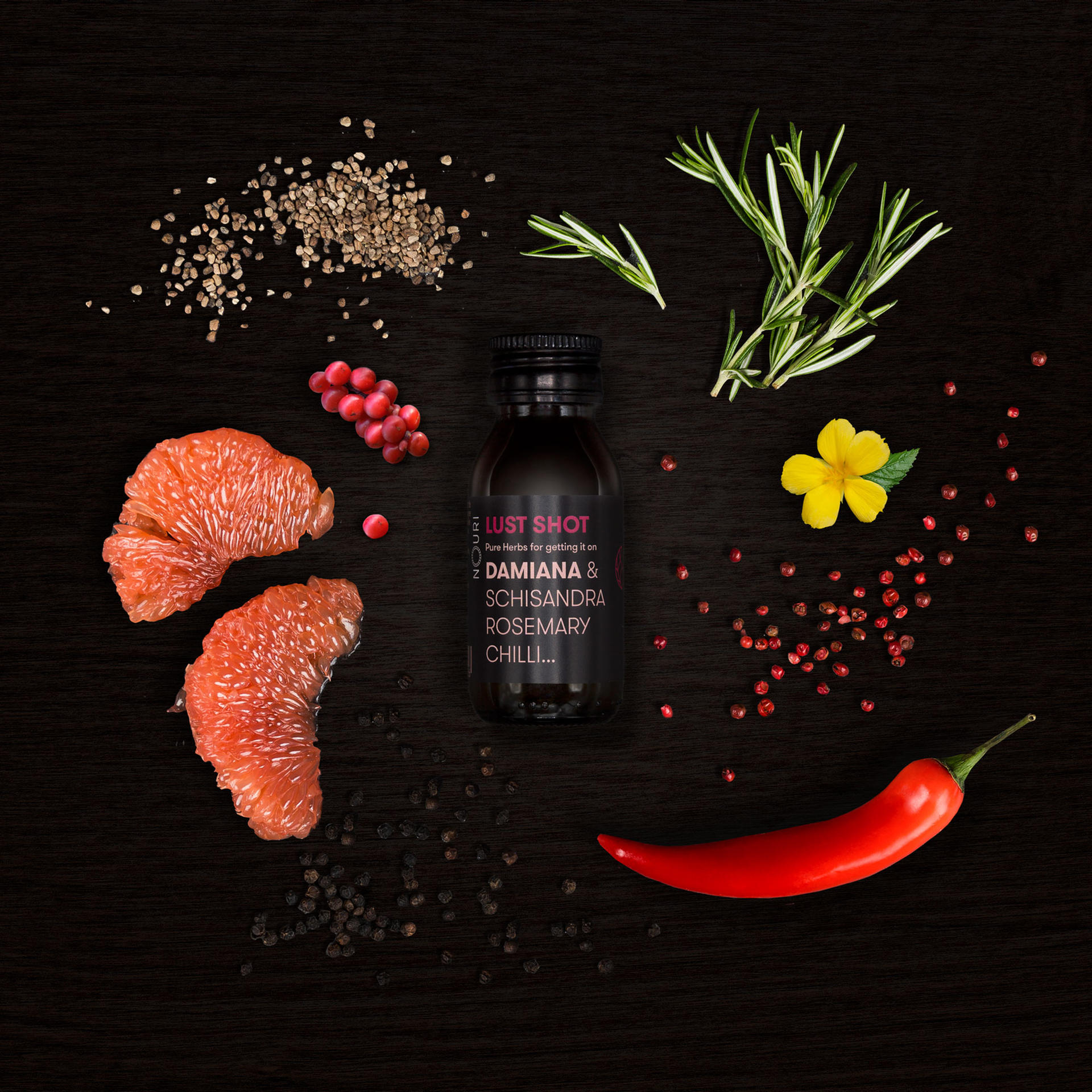 Der Lust Shot mit Grapefruit und Chilli hat eine aphrodisierende Wirkung.