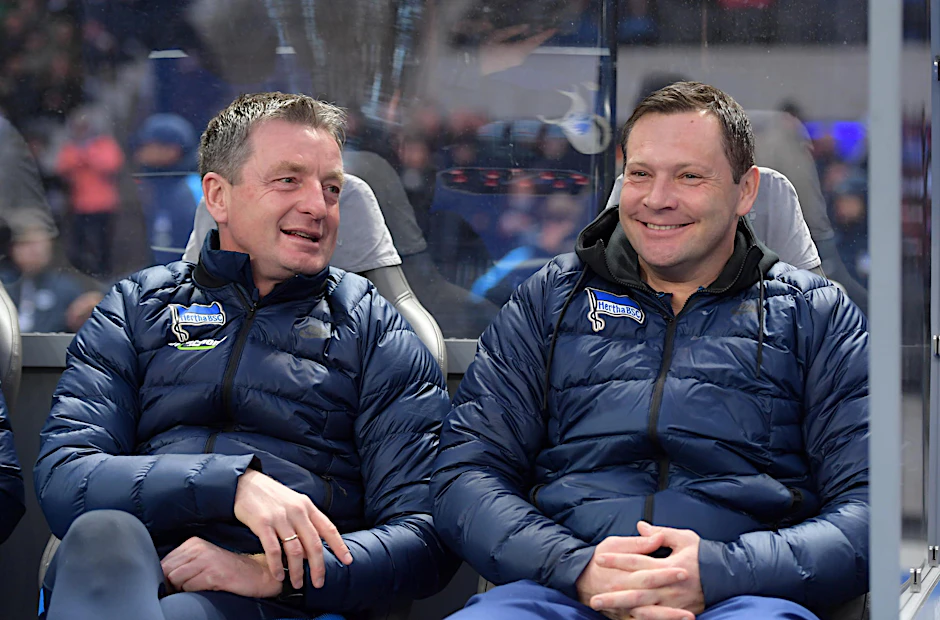 Schon drei Jahre ein starkes Trainerteam bei Hertha BSC. Chef Pal Dardai und sein Assistent Rainer Widmayer. 
