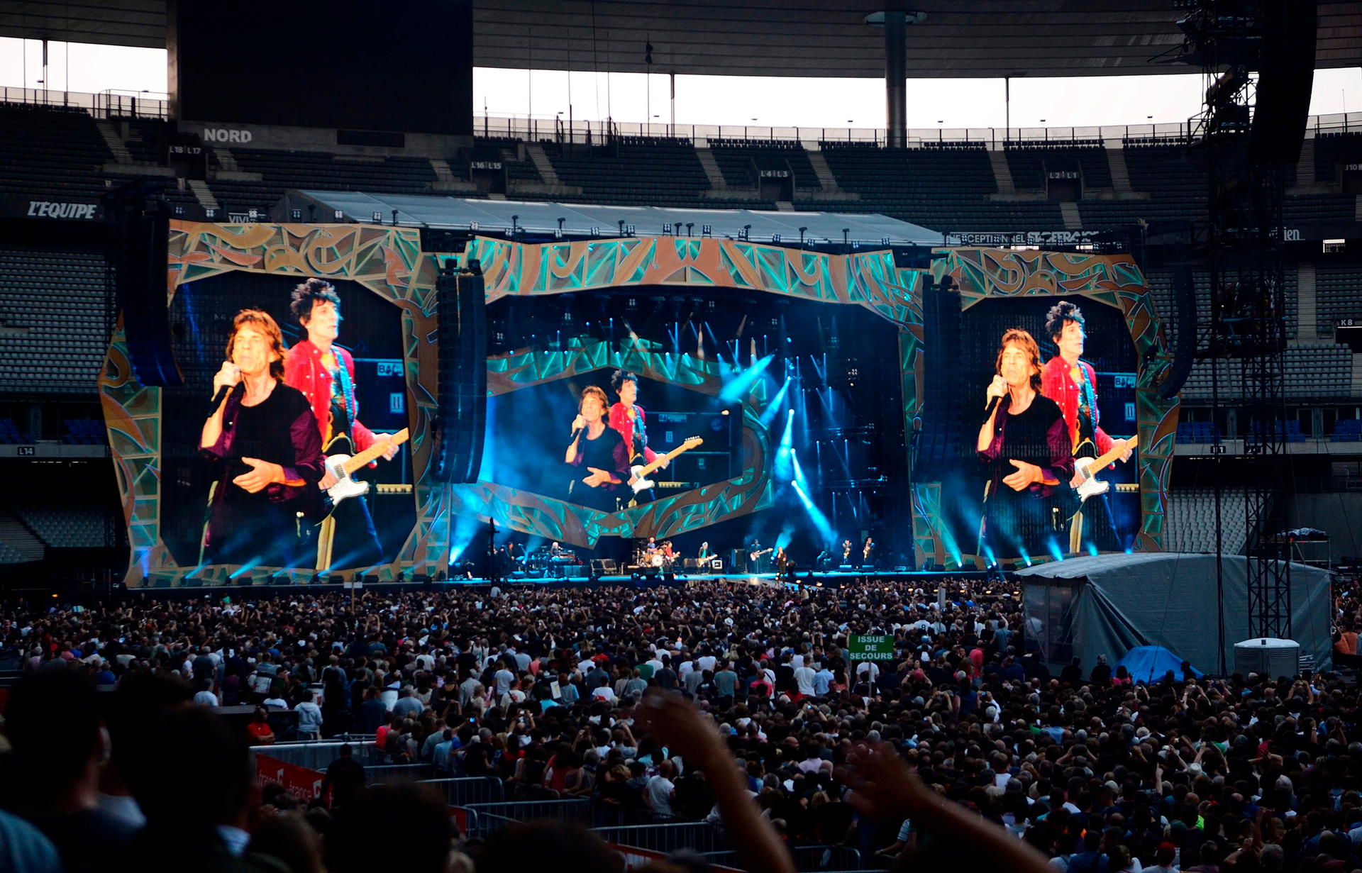 Die Rolling Stones bei einem Open-Air-Konzert