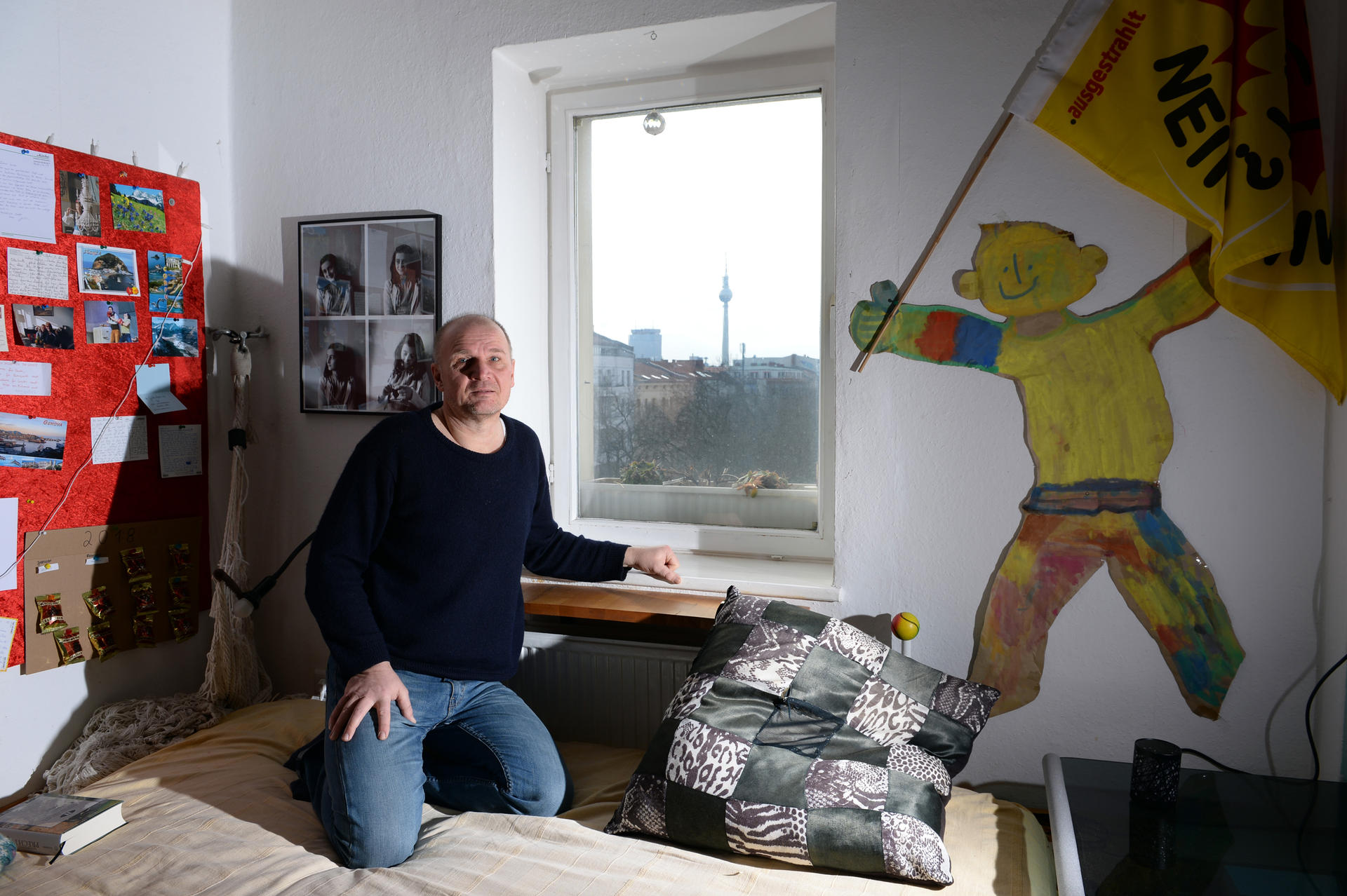 Bernhard Zemke will sein Fenster im vierten Stock behalten. Er hat eine tolle Aussicht. 