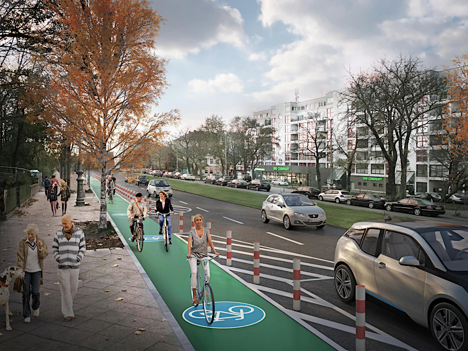 Radweg de luxe: In der Hasenheide soll Berlins erster geschützter Radstreifen entstehen.  