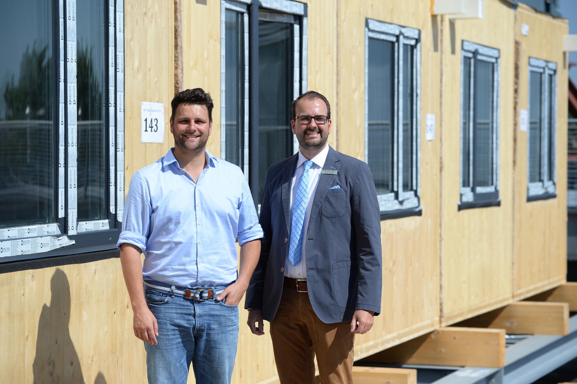 Gründer Björn Hiss (l.) und Center-Manager Martin Schröter gehen mit dem Projekt „Skypark“ neue Wege. 