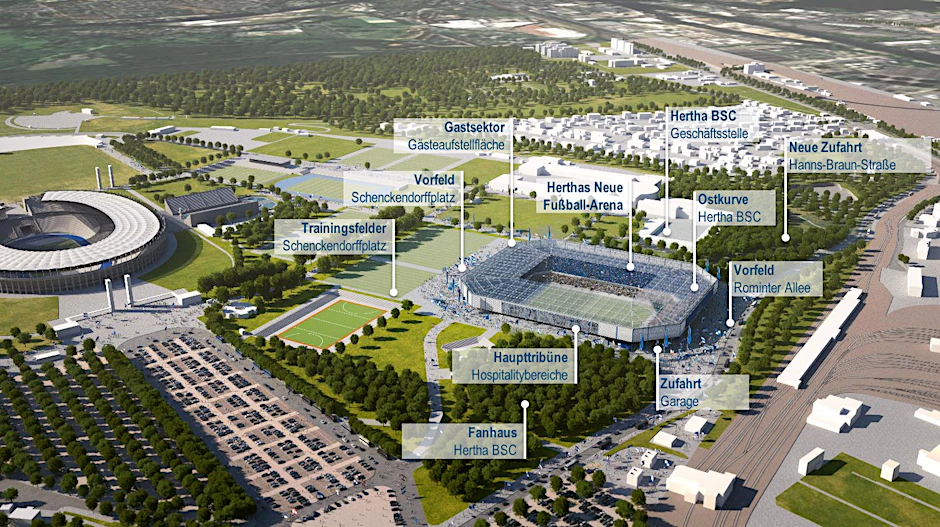 Hertha BSC stellte zum Wochenbeginn seinen Mitgliedern auf der Vereinsversammlung die Baupläne für eine neue Arena neben dem Olympiastadion vor.