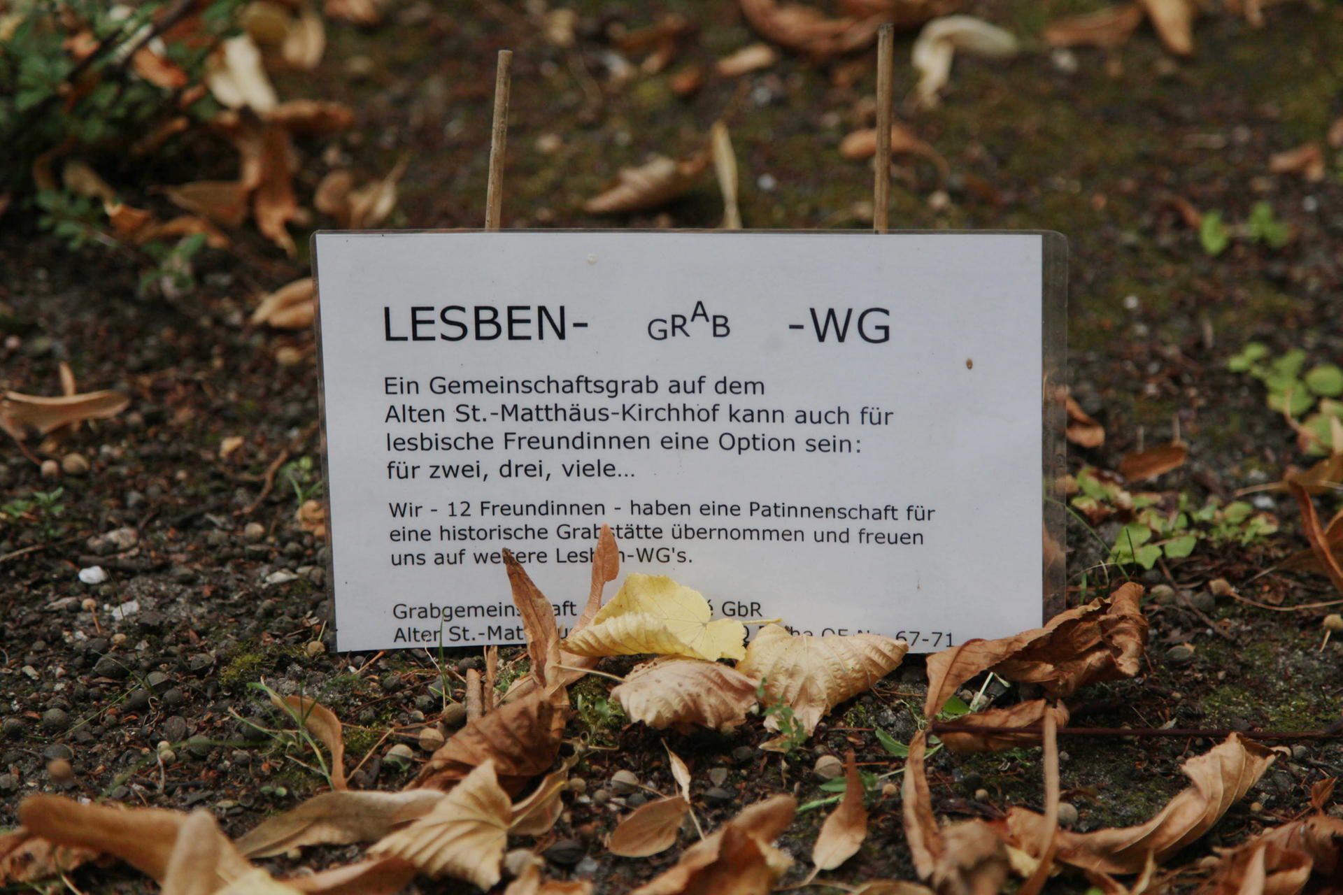 Die Frauen würden sich über weitere Lesben-WGs auf dem Friedhof freuen. 