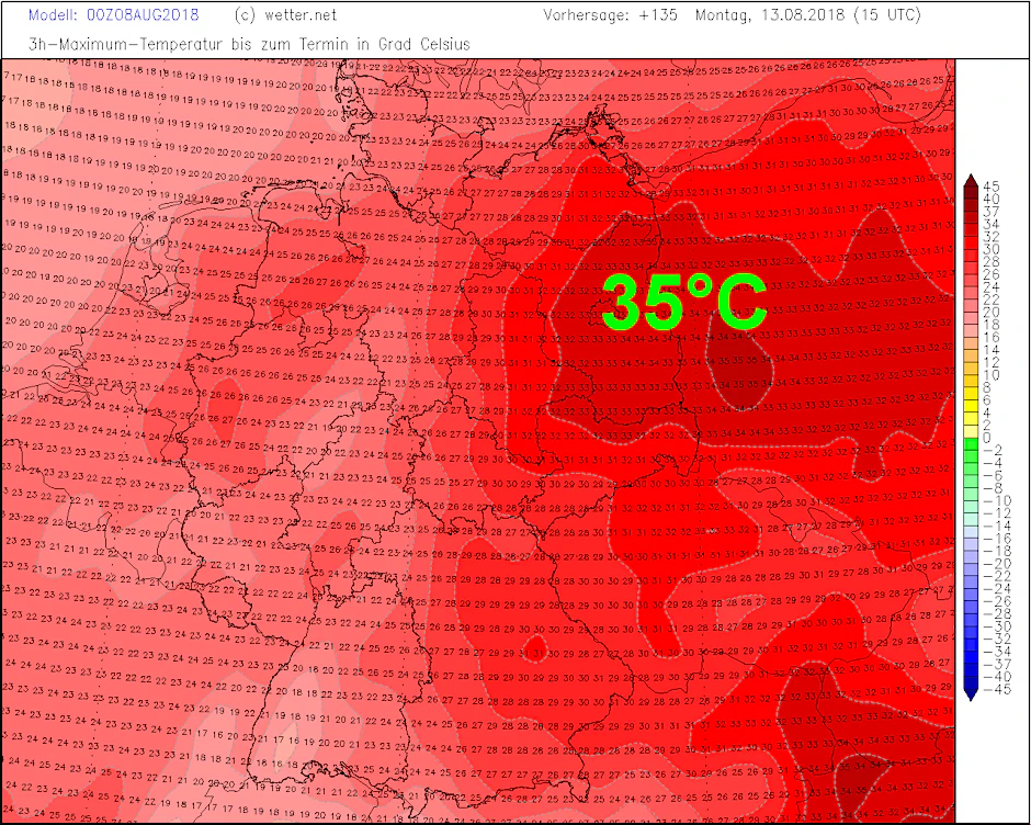 Glutheiße Aussichten für kommenden Montag für unsere Region - andernorts fallen die Temperaturen spürbar.