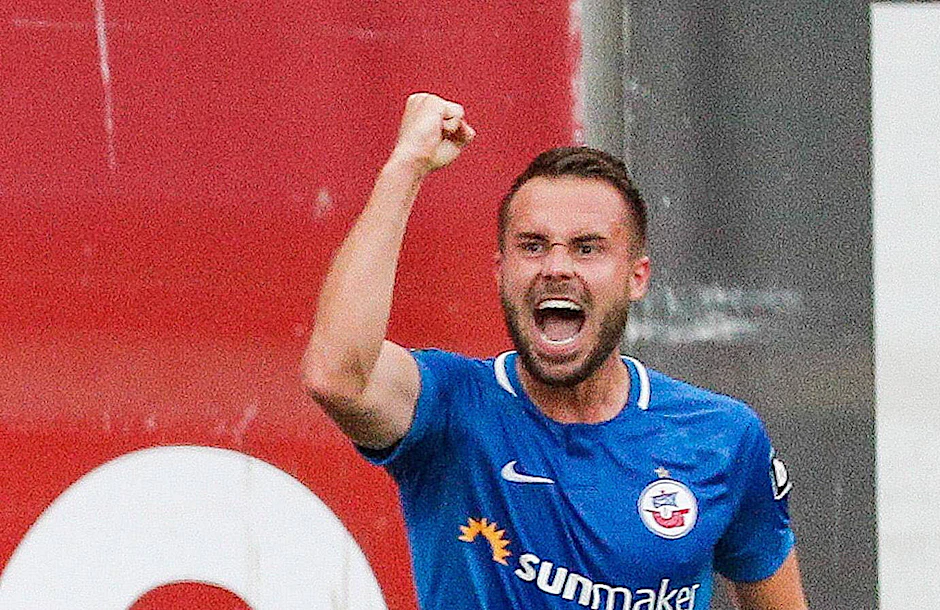 Hansa-Stürmer Pascal Breier will heute gegen Ex-Klub VfB Stuttgart treffen.
