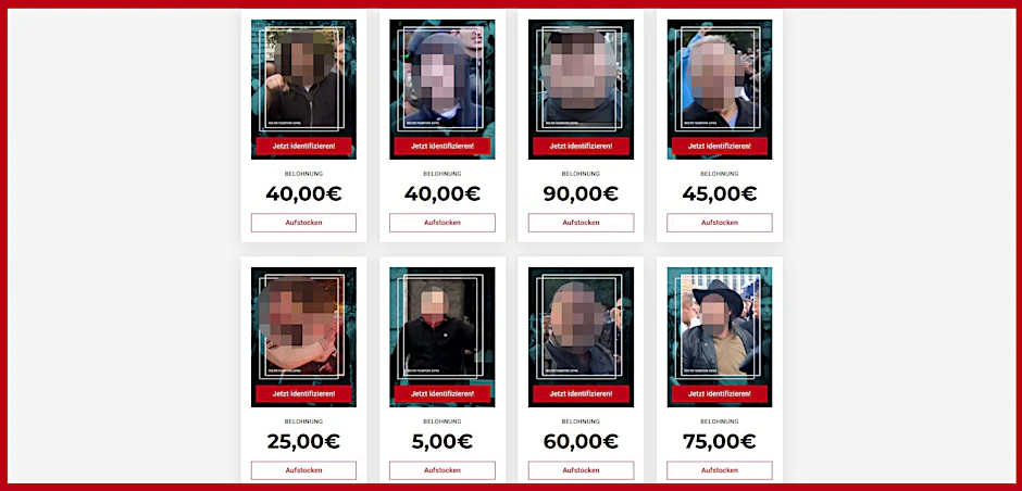 Das Zentrum für politische Schönheit hat unter soko-chemnitz.de Bilder von mutmaßlichen Rechtsradikalen veröffentlicht. 