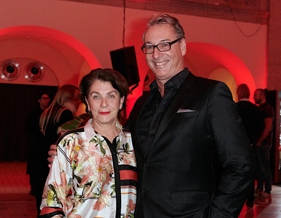 Medienboard-Chefin Kirsten Niehuus und Co-Geschäftsführer Helge Jürgens auf der Vorweihnachtsparty.