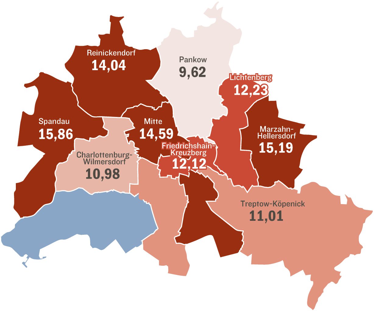 Schuldenanteil in Prozent, 2018.